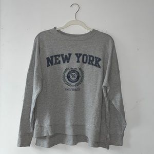 New York University - Baggy Grey Crewneck